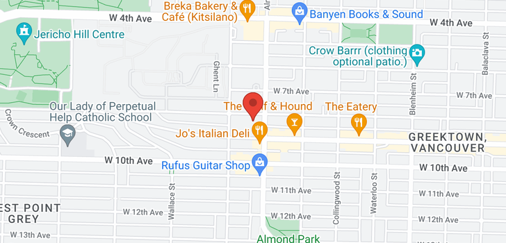 map of 101 3720 W 8TH AVENUE